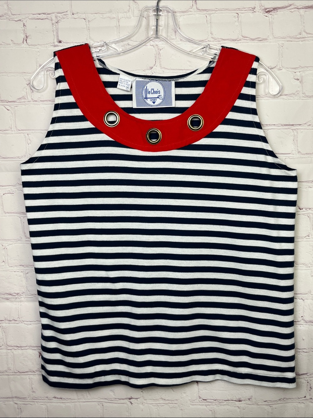 Vintage Le Chois Sport Striped Nautical Tank Top